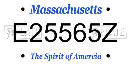 E25565Z Massachusetts License Plate