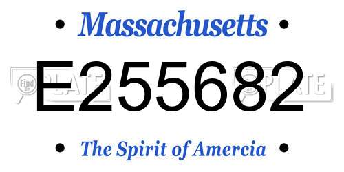 E255682 Massachusetts License Plate