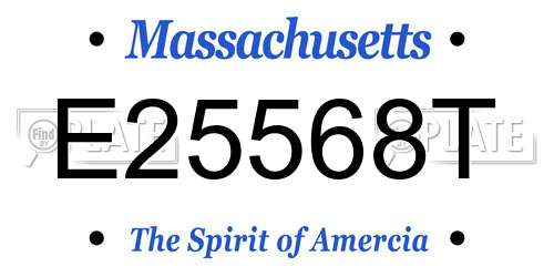 E25568T Massachusetts License Plate
