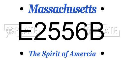 E2556B Massachusetts License Plate