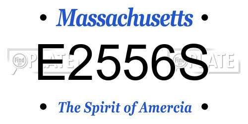 E2556S Massachusetts License Plate