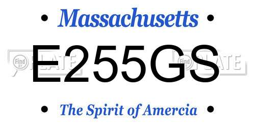 E255GS Massachusetts License Plate