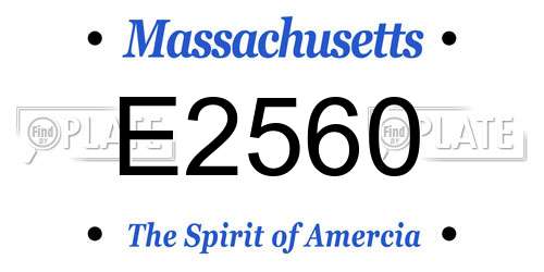 E2560 Massachusetts License Plate