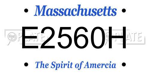 E2560H Massachusetts License Plate