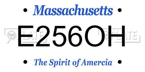 E256OH Massachusetts License Plate