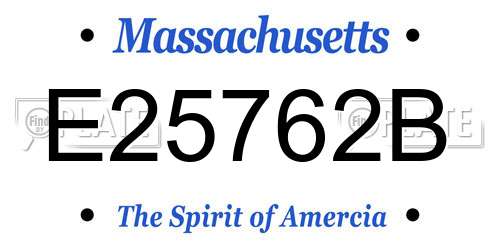 E25762B Massachusetts License Plate