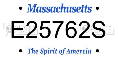 E25762S Massachusetts License Plate