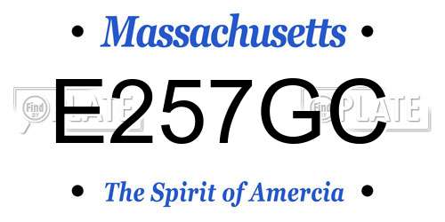 E257GC Massachusetts License Plate