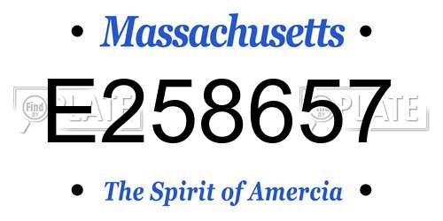 E258657 Massachusetts License Plate
