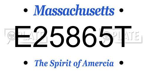 E25865T Massachusetts License Plate