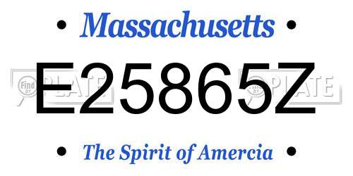 E25865Z Massachusetts License Plate