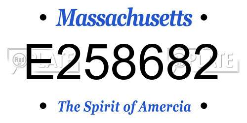 E258682 Massachusetts License Plate