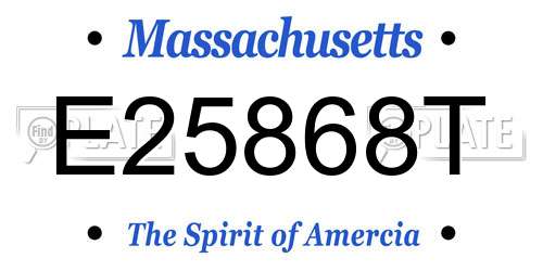 E25868T Massachusetts License Plate