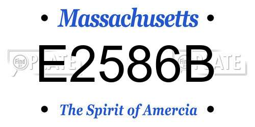 E2586B Massachusetts License Plate