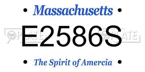 E2586S Massachusetts License Plate