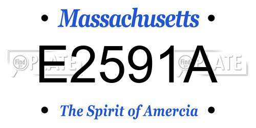 E2591A Massachusetts License Plate