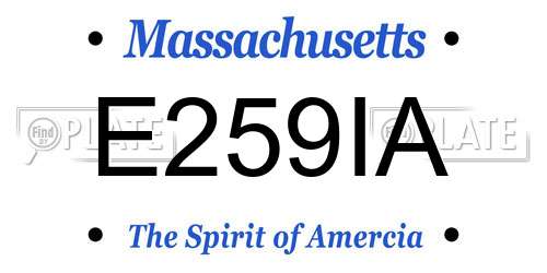 E259IA Massachusetts License Plate