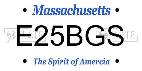 E25BGS Massachusetts License Plate