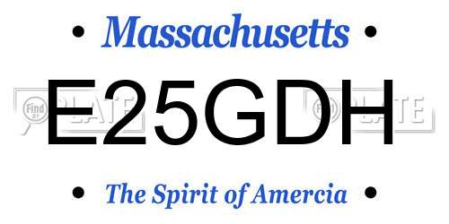 E25GDH Massachusetts License Plate