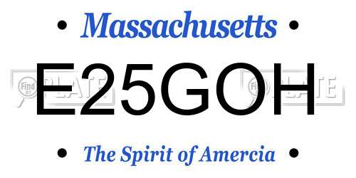 E25GOH Massachusetts License Plate