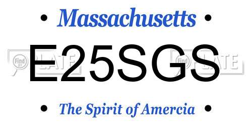 E25SGS Massachusetts License Plate