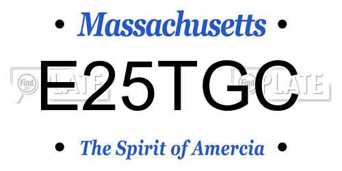 E25TGC Massachusetts License Plate