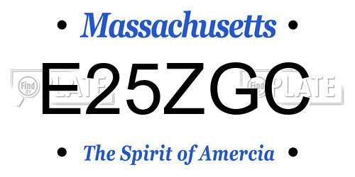 E25ZGC Massachusetts License Plate