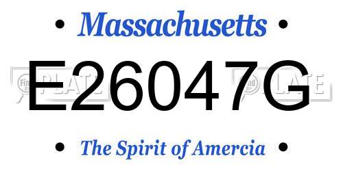 E26047G Massachusetts License Plate