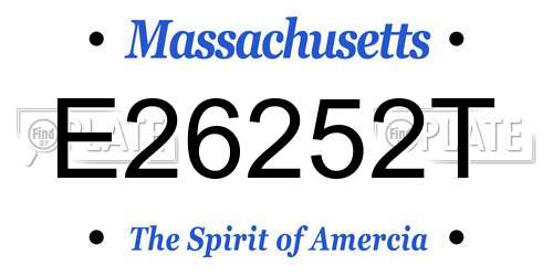E26252T Massachusetts License Plate