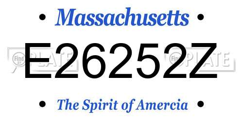 E26252Z Massachusetts License Plate