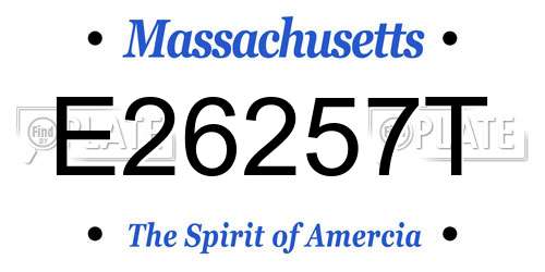 E26257T Massachusetts License Plate