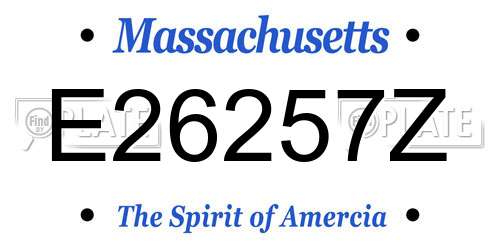 E26257Z Massachusetts License Plate
