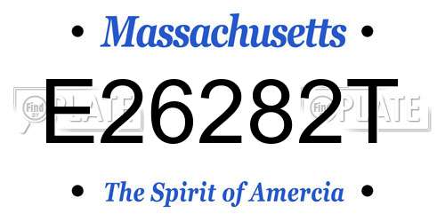 E26282T Massachusetts License Plate