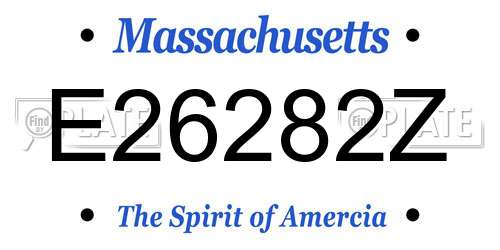 E26282Z Massachusetts License Plate