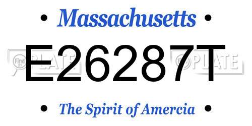 E26287T Massachusetts License Plate