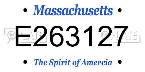 E263127 Massachusetts License Plate