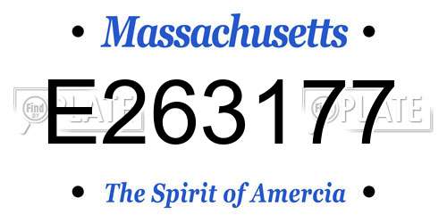 E263177 Massachusetts License Plate