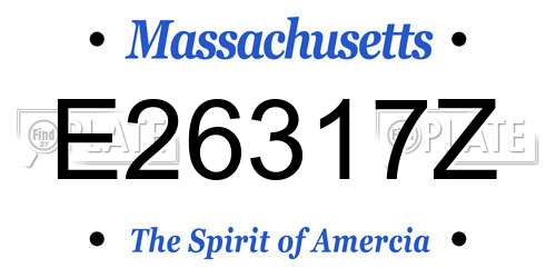 E26317Z Massachusetts License Plate