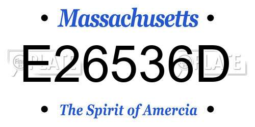 E26536D Massachusetts License Plate