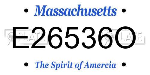 E26536O Massachusetts License Plate