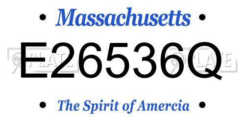 E26536Q Massachusetts License Plate
