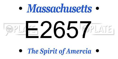 E2657 Massachusetts License Plate