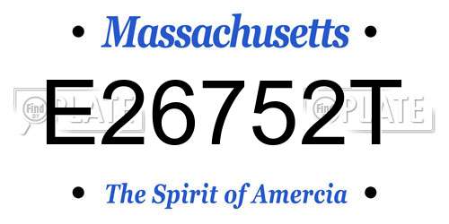 E26752T Massachusetts License Plate