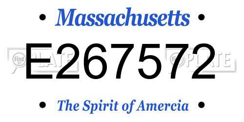 E267572 Massachusetts License Plate