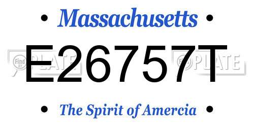 E26757T Massachusetts License Plate
