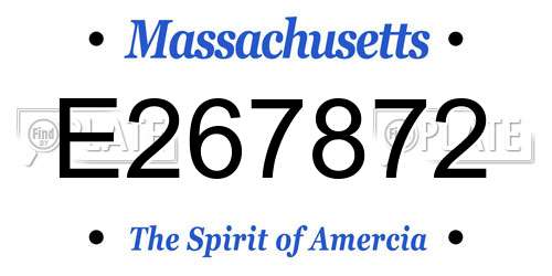 E267872 Massachusetts License Plate
