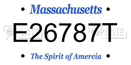 E26787T Massachusetts License Plate