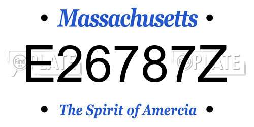 E26787Z Massachusetts License Plate
