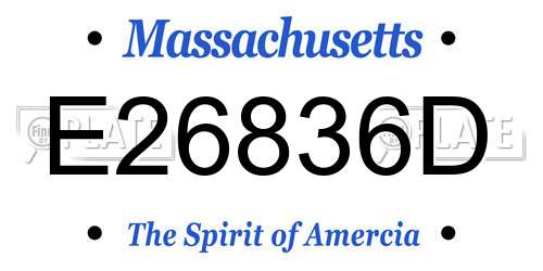 E26836D Massachusetts License Plate
