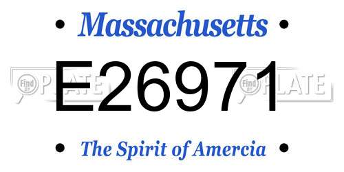 E26971 Massachusetts License Plate